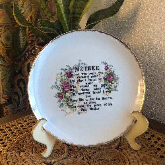 Authentic Original Vintage Style Other - Vintage Mother Porcelain Plate w/Roses and Gold Trim